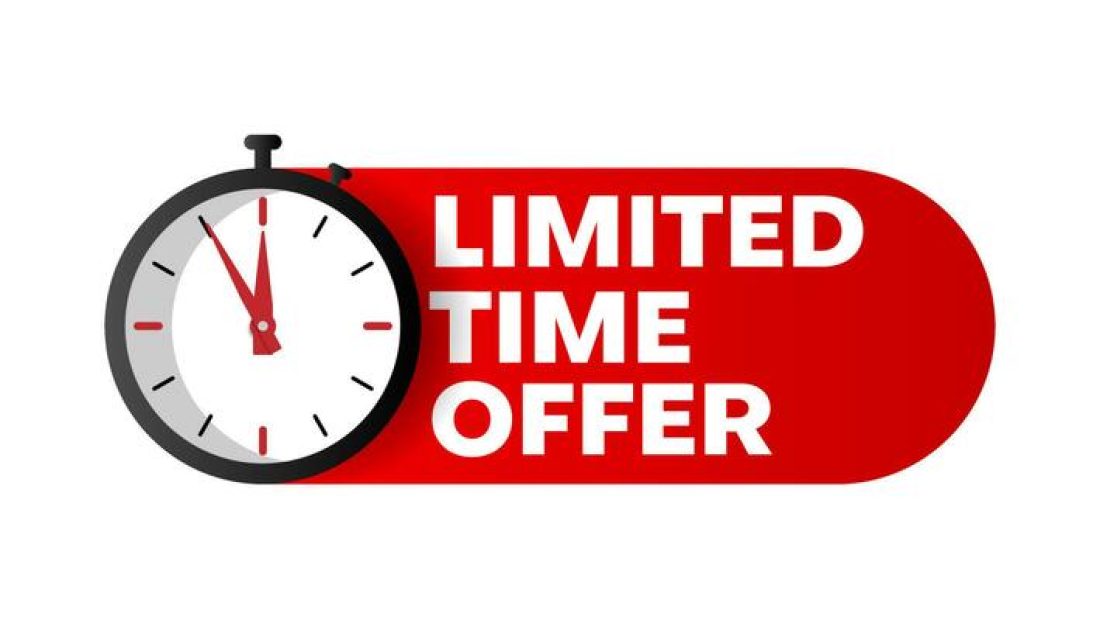 limited-time-offer-design-in-red-and-black-with-stop-watch-free-vector